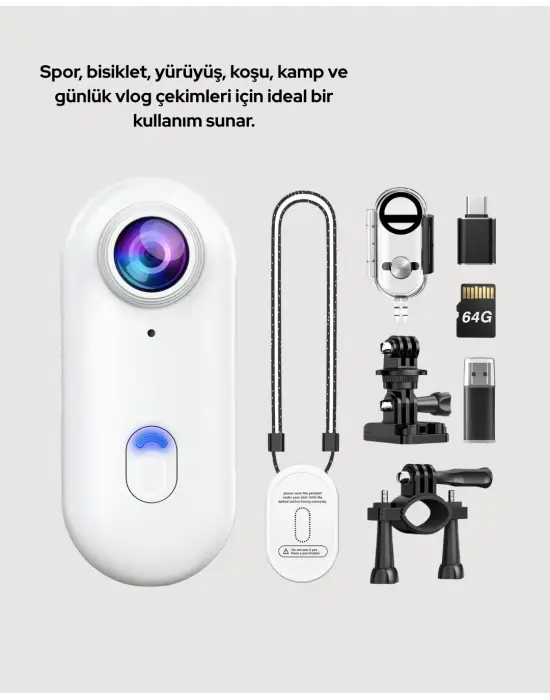 Şarj Edilebilir Uzun Ömürlü Mini Spor Kamera Full Hd