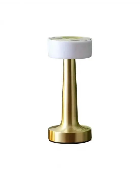 Şarjlı Gold Mantar Masa Lambası Dimmer Ayarlı Kablosuz Led Lamba