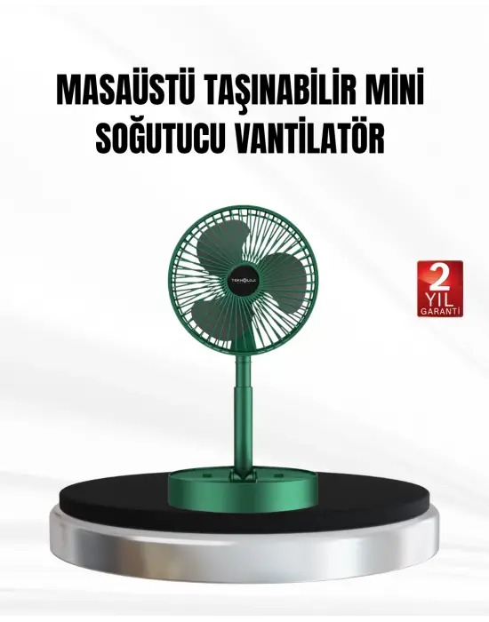 Şarjlı Mini Fan Katlanabilir 3 Hız Ayarlı Taşınabilir Tasarımlı