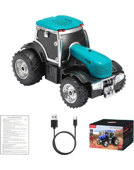 Şarjlı Nostaljik Traktör Tasarımlı Usb/aux Çıkışlı Fm Radyolu Bluetooth Hoparlör Speaker