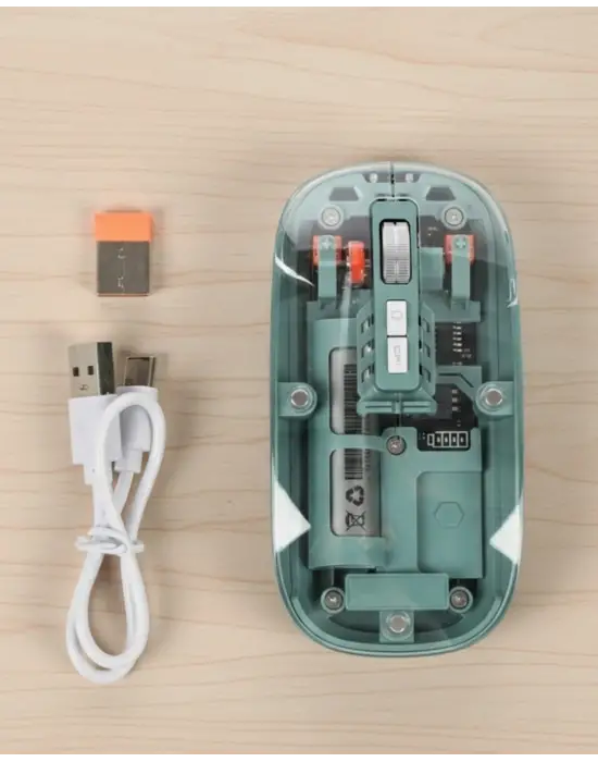 Şeffaf Tasarımlı Bluetooth Kablosuz Mouse Pilli Kullanım