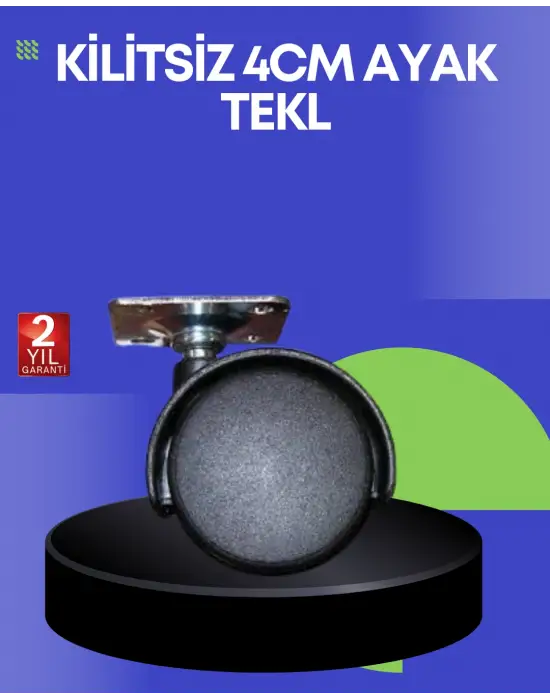 Sehpa Ve Ekipmanlar İçin 4 Cm Kilitsiz Ayak Tekli