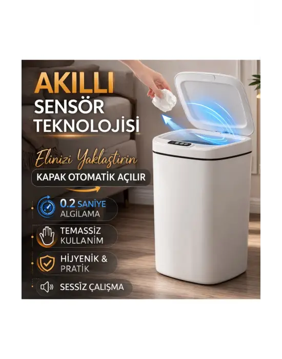 Sensörlü Çöp Kovası Otomatik Kapak Temassız