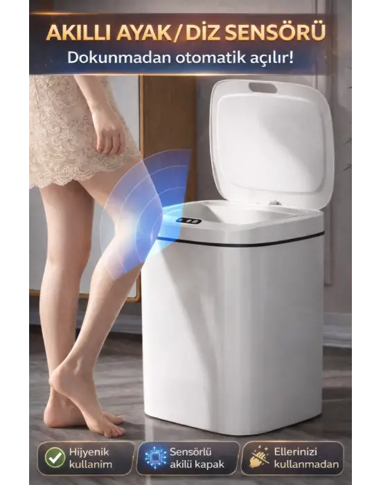 Sensörlü Çöp Kovası Otomatik Kapak Temassız