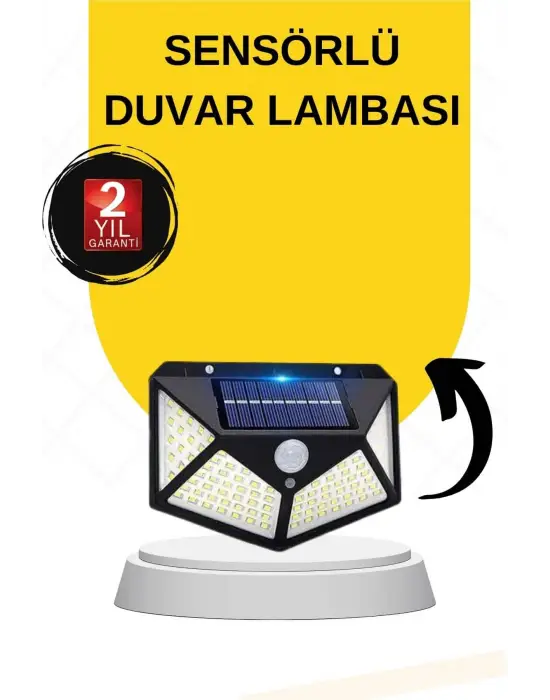 Sensörlü Güneş Enerjili Duvar Lambası