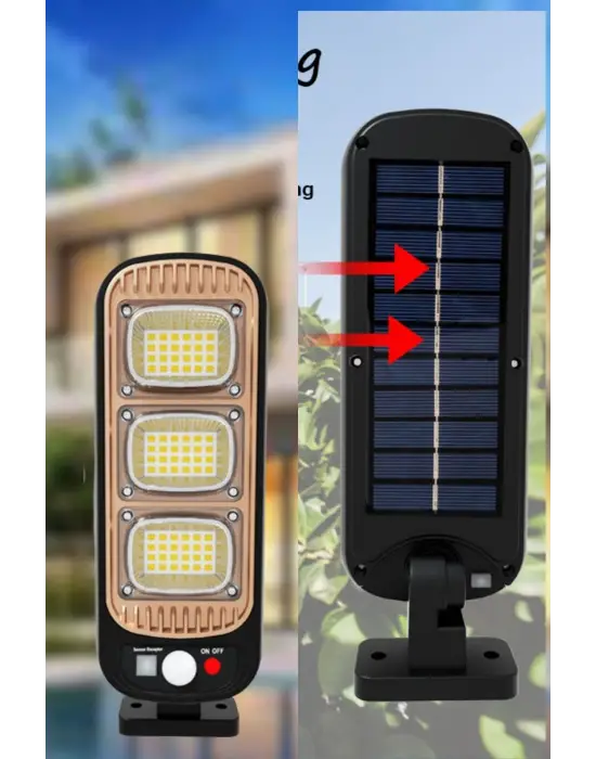 Sensörlü Güneş Enerjisi İle Şarj Olabilen Duvara Monte Solar Aydınlatma  GL-84069