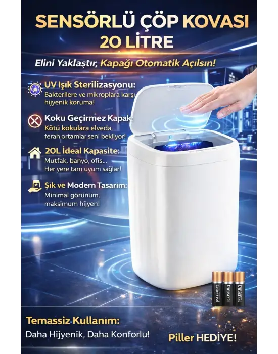 Sensörlü Teknolojik Çöp Kovası