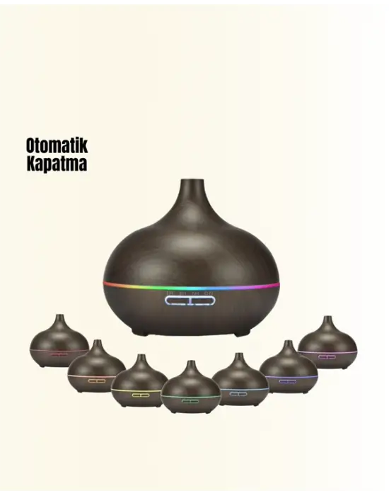 Sessiz Çalışan Aromaterapi Difüzörü – 4 Zaman Ayarlı, 7 Renkli Işık Seçeneği