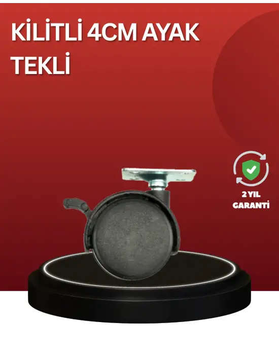 Sessiz Dönen Kilitli Mobilya Tekerleği 4 Cm