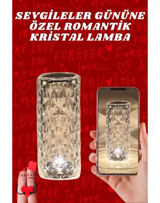 Sevgililer Günü İçin Hediye Kristal Lamba Sevgiliye Hediye Usb Şarjlı Gece Lambası