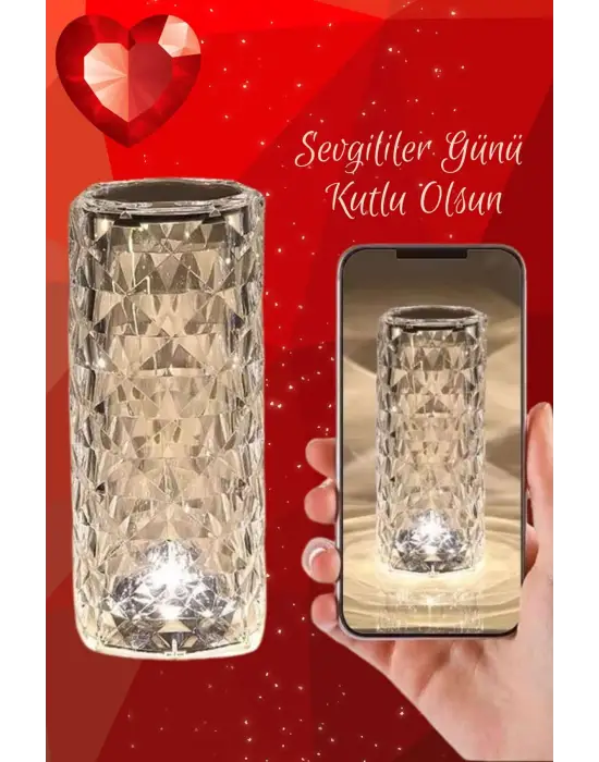 Sevgililer Gününe Özel Romantik Kristal Gece Lambası Sevgiliye Hediye