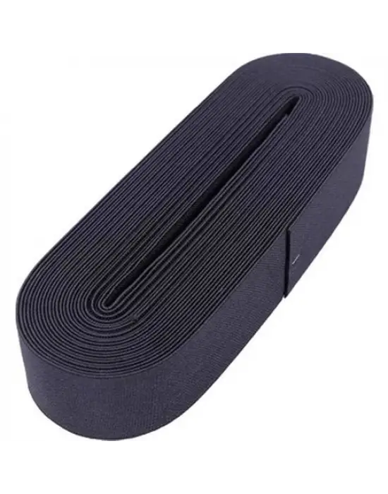 Siyah - 4cm Paça Lastik Yassı Geniş 10mt.