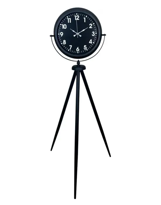 Siyah Asil Standart Stil Tripod Ayaklı Saat