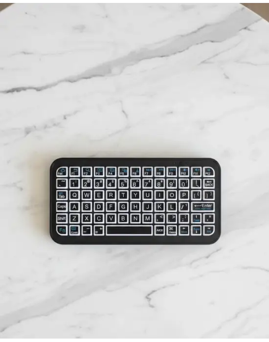 Siyah Kablosuz Mini Rgb Işıklı Klavye Bluetooth 5.2 İnce Tasarım