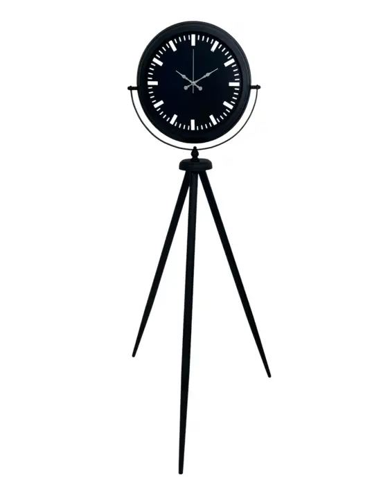 Siyah Lüks Sade Tripod Ayaklı Saat