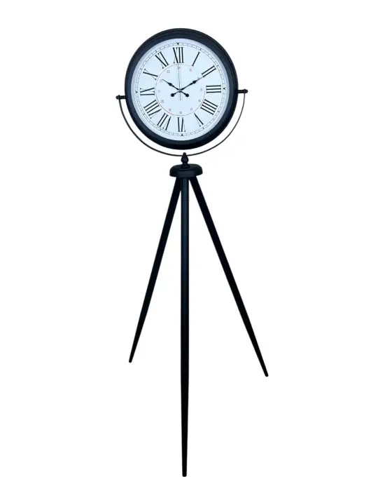 Siyah Roma Rakamlı Lüks Tasarım Tripod Ayaklı Saat