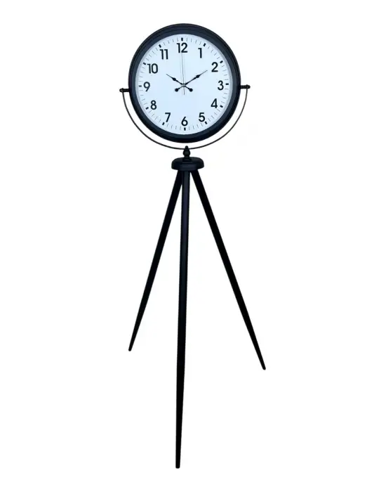 Siyah Tripod Ayaklı Dekoratif Saat