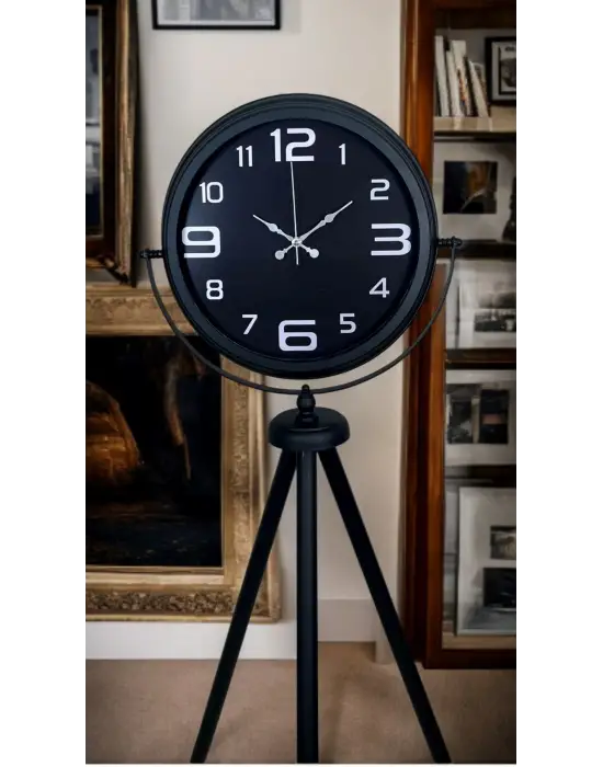 Siyah Zarafet Tripod Ayaklı Saat