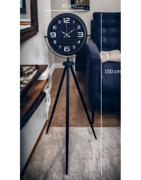 Siyah Zarafet Tripod Ayaklı Saat