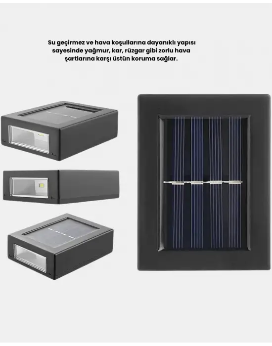 Solar Dış Mekan Aplik Su Geçirmez Dayanıklı Led Aydınlatmalı