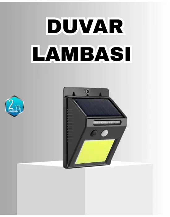 Solar Güçlü Led Dış Mekan Lambası – Güneş Enerjisiyle Şarj Olan Sensörlü Bahçe Işığı