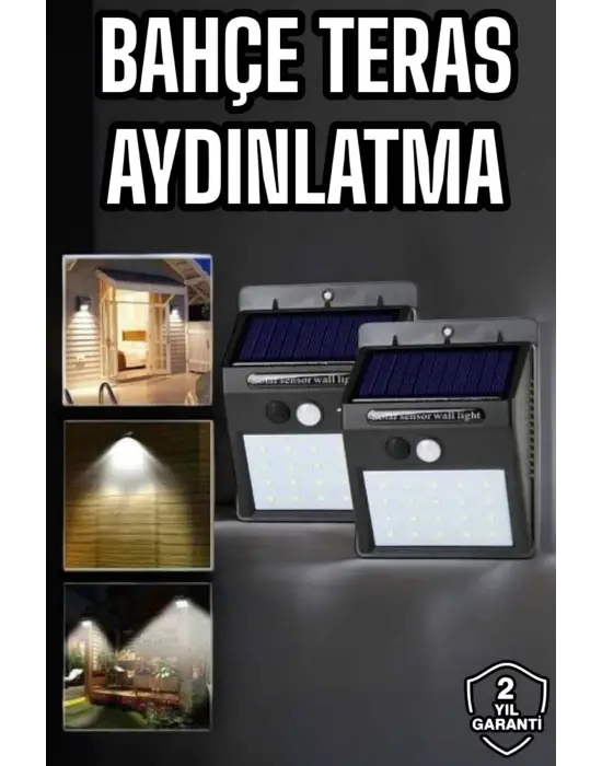 Solar Lamba Giriş, Bahçe Yol Avlu Hareket Sensörlü Led Parlak Gece Su Geçirmez