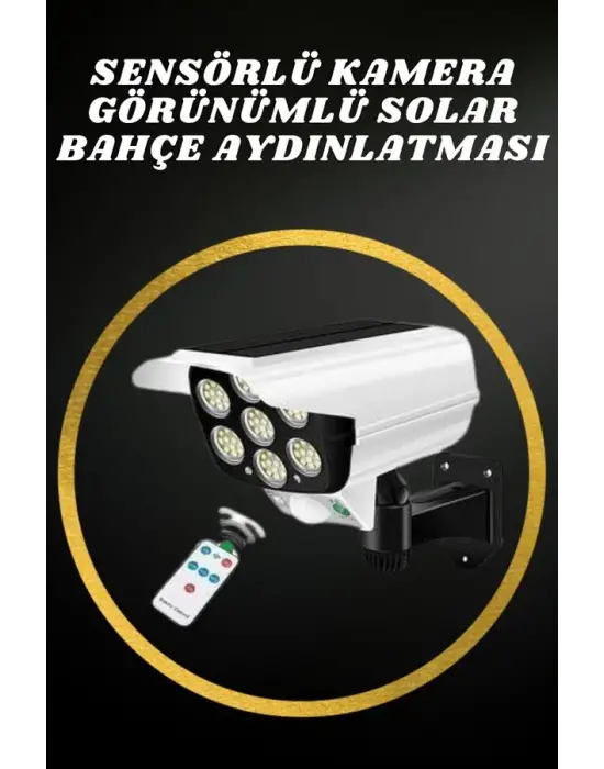 Solar Lamba Kamera Görünümlü Duvar Lambası Dönebilen Bahçe Aydınlatması