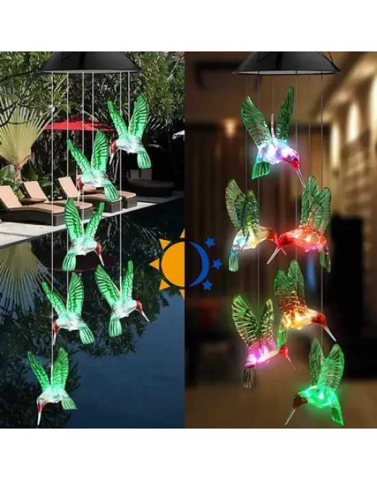 Solar Led Işıklı Kuşlu Bahçe Dekoru