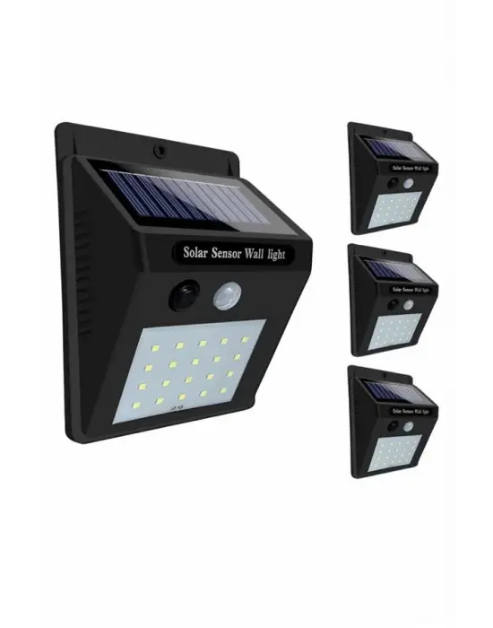 Solar Sensörlü Duvar Lambası Bahçe Lamba 20 Led Işık