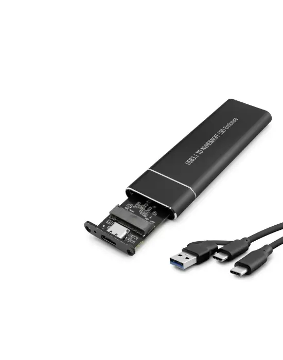 SSD Kutu Type-C 3.1 + Usb3.0 Nvme M2 Chıp Jms581D Siyah HDX1769