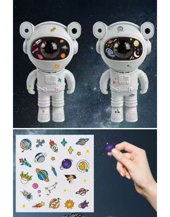 Stickerlı ,Kumandalı ASTRONOT Model Gece Lambası