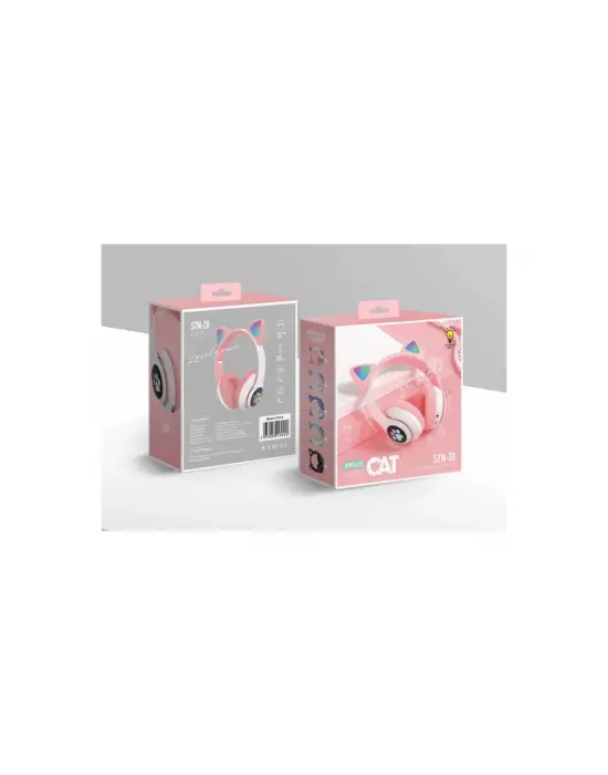 Stn28 Kablosuz Kedi Kulaklık - Pembe