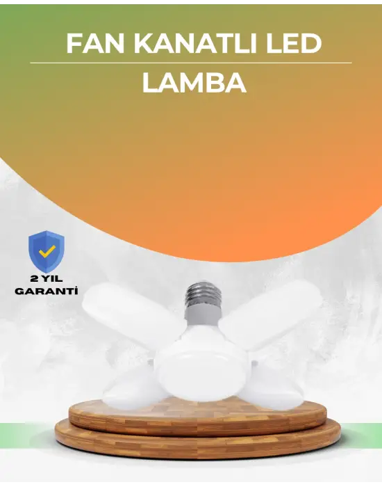 Tasarruflu Pervane Led Ampül 4 Kollu 60 Watt Geniş Alan Aydınlatma