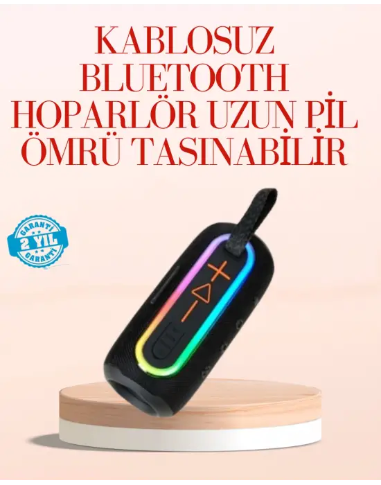 Taşınabilir Bluetooth Hoparlör Kırmızı Ip67 Su Geçirmez