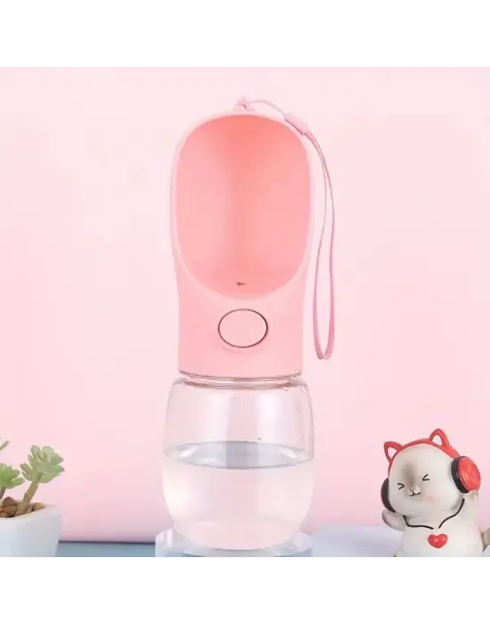 Taşınabilir Butonlu 350 ml Evcil Hayvan Suluğu