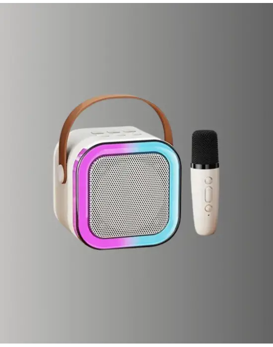 Taşınabilir Karaoke Mikrofon Seti Bluetooth Hoparlörlü