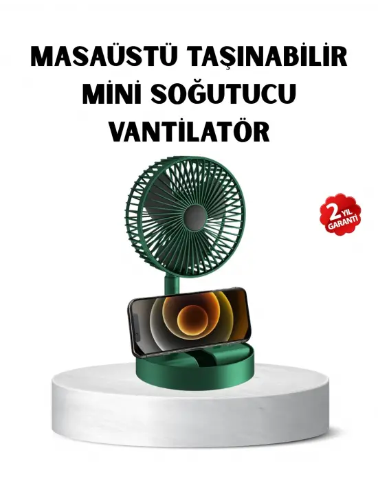 Taşınabilir Katlanabilir Mini Fan 3 Kademeli Şarj Edilebilir