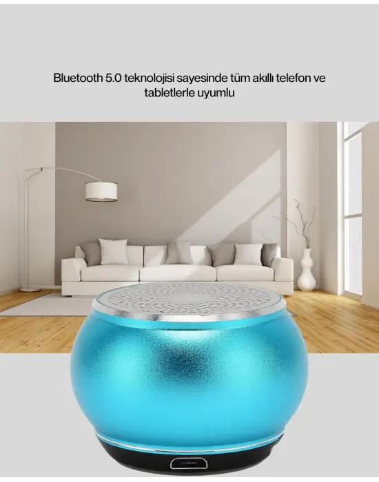 Taşınabilir Mini Bluetooth Hoparlör 9m Menzil Dahili Mikrofon