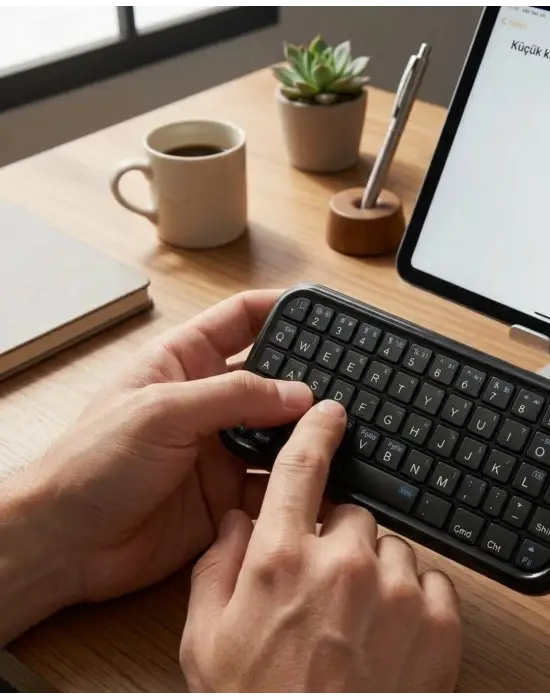 Taşınabilir Mini Bluetooth Klavye Şarjlı Kablosuz Klavye