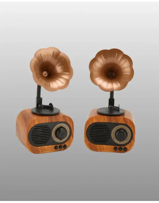 Taşınabilir Mini Retro Radyo Bluetooth Hoparlör Usb Sd Aux Destekli