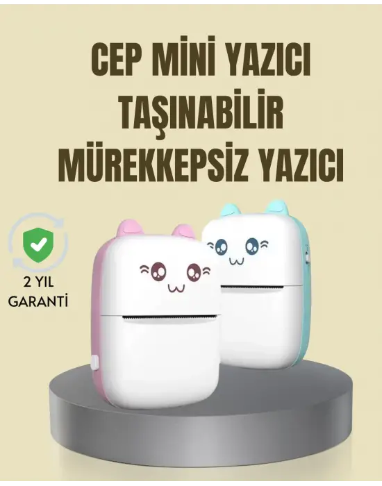 Taşınabilir Mini Termal Yazıcı 200 Dpı Bluetooth Bağlantılı