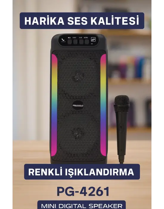 Taşınabilir Şarjlı Hoparlör Usb, Sd Kart, Aux Girişli