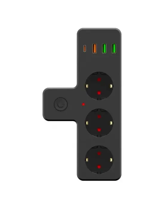 Termal Akım Korumalı 3 Adet Soket,3 Adet Usb Ve 1 Adet Type-c Girişli 20w Priz Model 3397