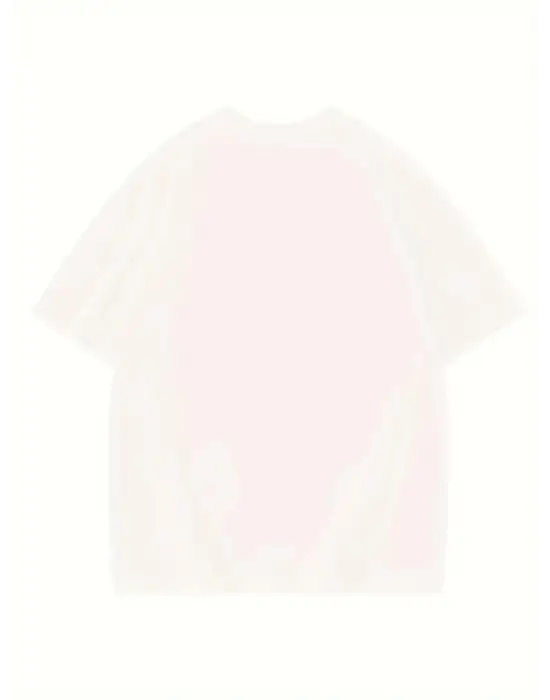 Thousand Baskılı Oversize Bisiklet Yaka T-shirt - Beyaz