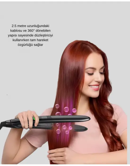 Titanyum Kaplamalı Saç Düzleştirici – Nem Koruma Sensörü