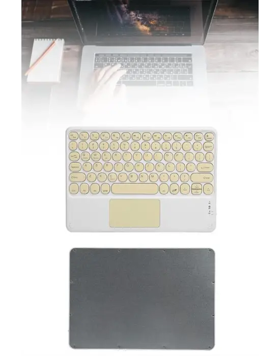 Touchpad Tüm Cihazlara Uyumlu Bluetooth Klavye Touchpad Slim Kablosuz Wifi Q Klavye
