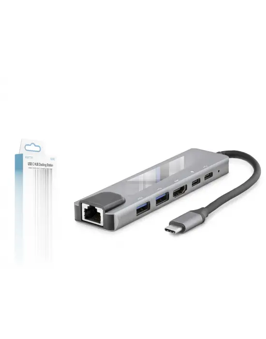 Type-C Combo Hub Hdmi 4K Usb 3.0 Lan 6 Port - Gri HDX7791