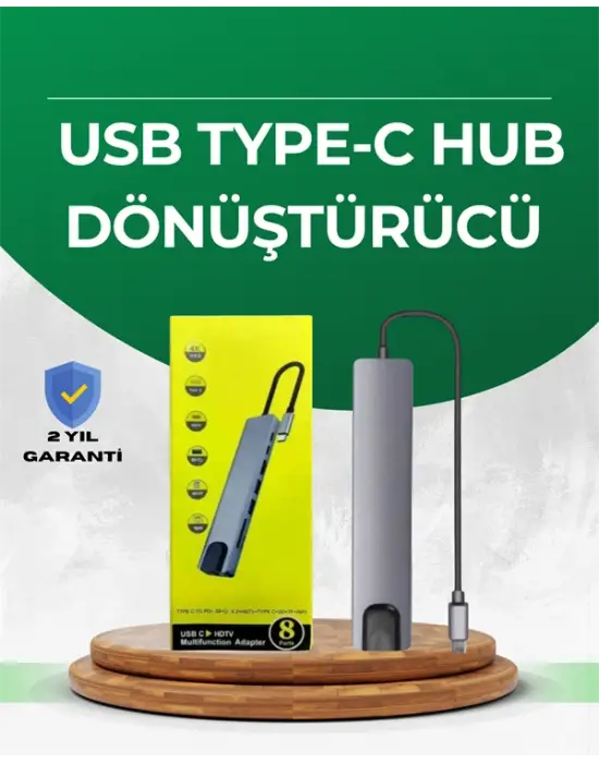 Type‑c Dönüştürücü – 2×usb3.0, Sd/ms, 4k Hdmı & Rj45 İle Profesyonel Kullanım
