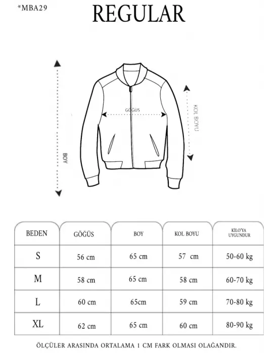Unisex Uzun Kol Baskılı Bomber Ceket - Siyah