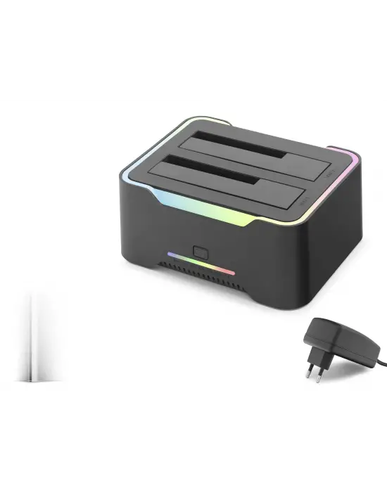 Usb 3.0 Hdd/Ssd Disk Docking Station Sata 2.5 /3.5 Klonlama Destekli Rgb - Siyah HDX1790